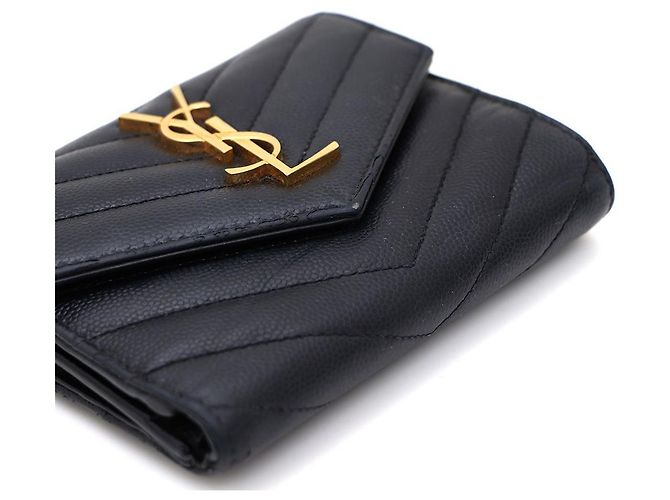 Saint Laurent Cartera compacta Monogram para mujer Negro - vista 5