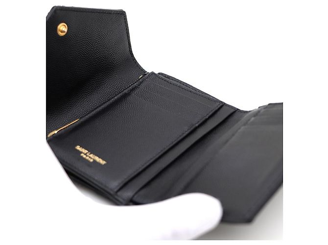 Saint Laurent Cartera compacta Monogram para mujer Negro - vista 6