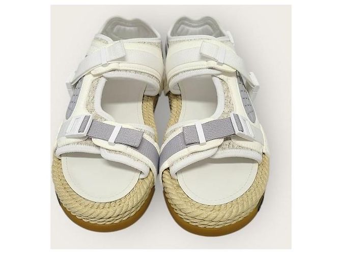 Dior Sandali Atlas in jacquard Oblique bianco - vista 6