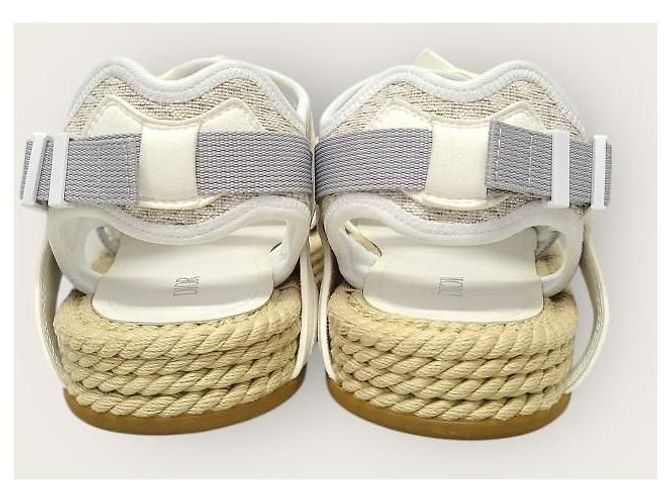 Dior Sandali Atlas in jacquard Oblique bianco - vista 7