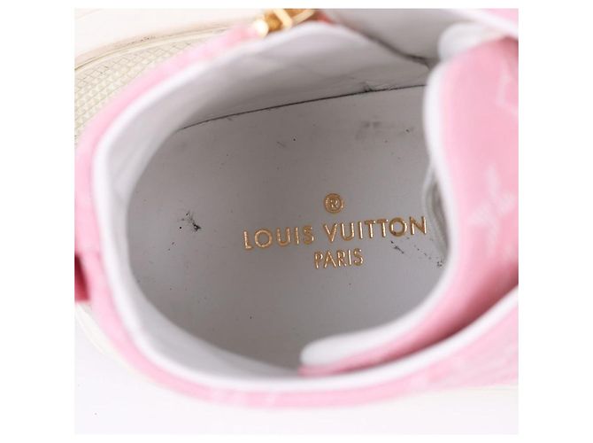 Louis Vuitton Sneakers high-top in denim rosa da donna - vista 10