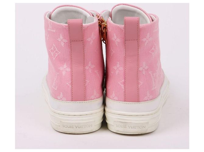 Louis Vuitton Sneakers high-top in denim rosa da donna - vista 7