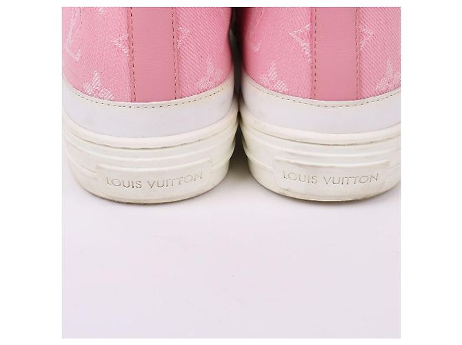 Louis Vuitton Sneakers high-top in denim rosa da donna - vista 8