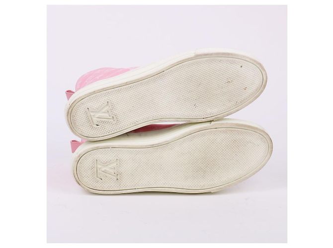 Louis Vuitton Sneakers high-top in denim rosa da donna - vista 9