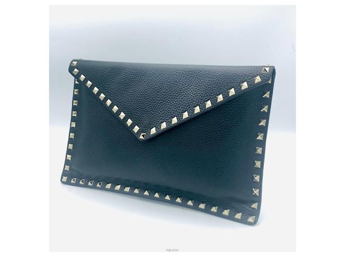 Valentino Clutch a bustina Rockstud Nero - vista 2