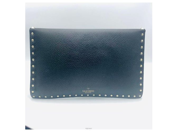 Valentino Clutch a bustina Rockstud Nero - vista 4