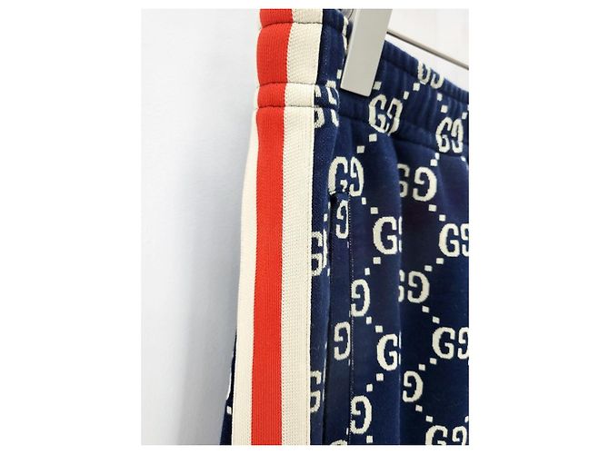Gucci Pantaloni Jogger in Jacquard GG blu - vista 3