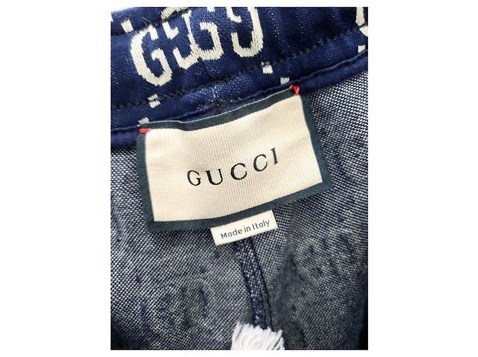 Gucci Pantaloni Jogger in Jacquard GG blu - vista 4