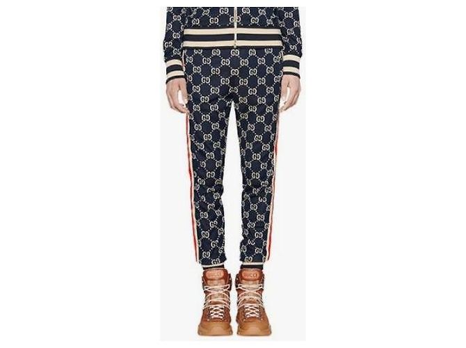 Gucci Pantaloni Jogger in Jacquard GG blu - vista 6