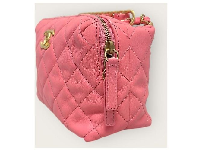 Chanel Mini borsa a tracolla bowling in pelle di vitello rosa - vista 2