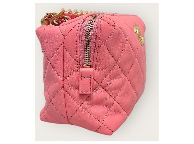Chanel Mini borsa a tracolla bowling in pelle di vitello rosa - vista 3