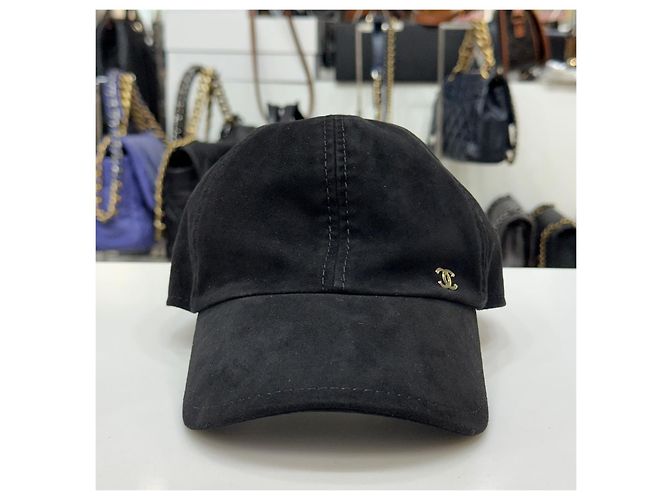 Chanel Baseballkappe aus Wildleder mit CC-Logo Schwarz - Ansicht 2