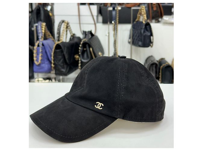 Chanel Baseballkappe aus Wildleder mit CC-Logo Schwarz - Ansicht 3