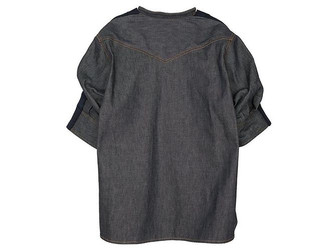 Sacai Kurzärmelige Jeans-Strickjacke für Damen Schwarz - Ansicht 3