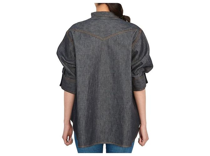 Sacai Kurzärmelige Jeans-Strickjacke für Damen Schwarz - Ansicht 6