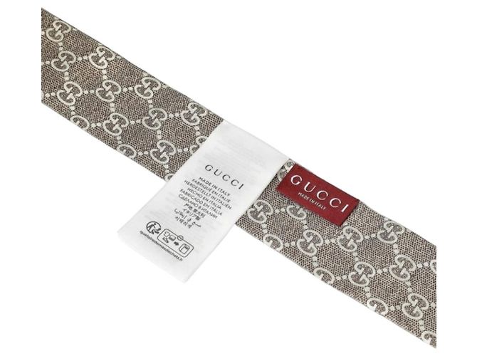 Gucci Foulard in seta skinny GG Twilly Marrone - vista 5