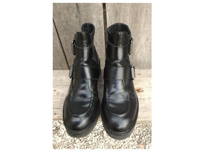 Botines Ash de cuero negro con hebillas - vista 4