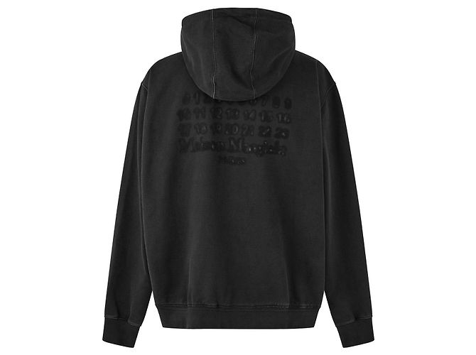 Maison Martin Margiela Felpa con cappuccio con logo ricamato Nero - vista 6