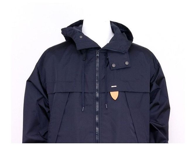 Louis Vuitton Jaqueta Bomber de Nylon com Capuz Impermeável Masculina Azul - vista 2
