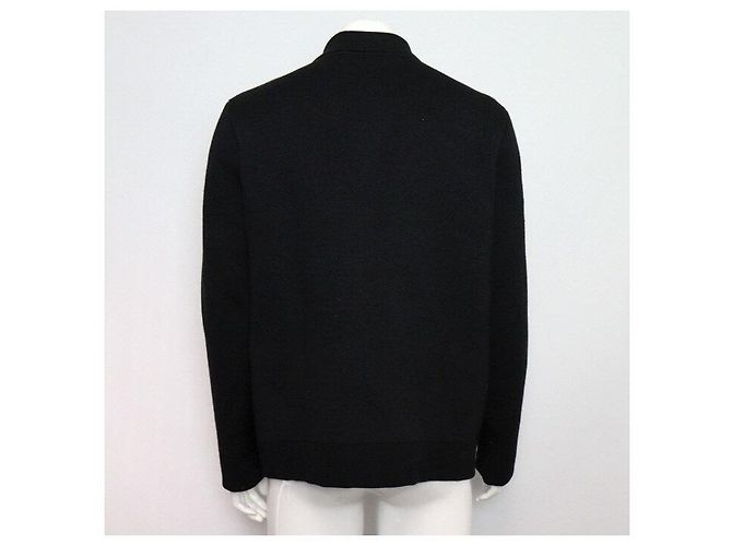 Louis Vuitton Black Embossed Technical Wool Bomber Jacket for Men - view 4