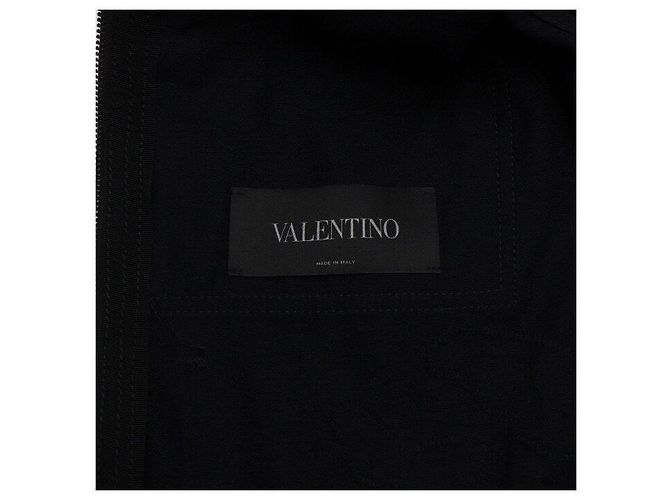 Valentino Giacca in cotone nero da uomo con ricamo a farfalla - vista 6