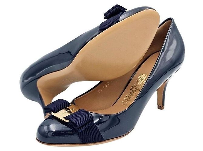 Salvatore Ferragamo Lackpumps Blau - Ansicht 2