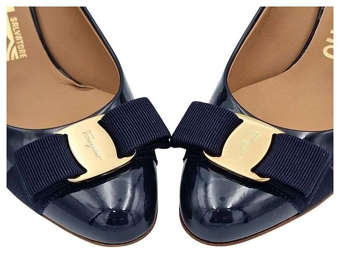Salvatore Ferragamo Lackpumps Blau - Ansicht 3