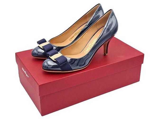 Salvatore Ferragamo Lackpumps Blau - Ansicht 5