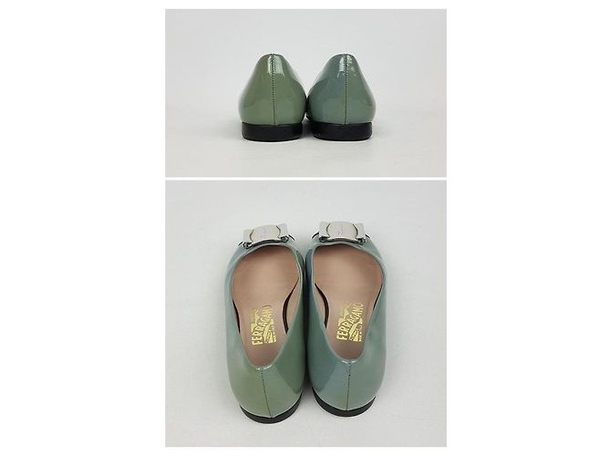 Salvatore Ferragamo Ferragamo Emaille-Flachschuhe Schwarz - Ansicht 5