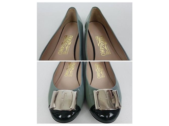 Salvatore Ferragamo Ferragamo Emaille-Flachschuhe Schwarz - Ansicht 8