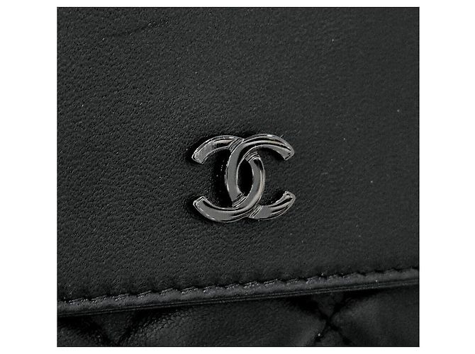 Chanel Clutch con patta in agnello Large Nero - vista 5