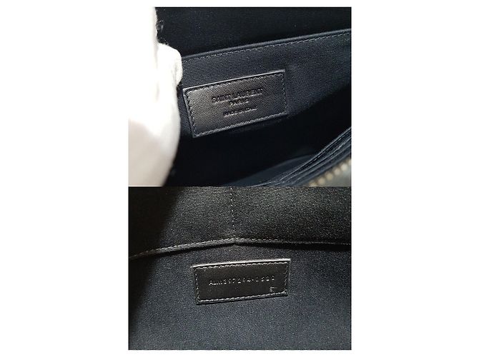 Saint Laurent Borsa Clutch Caviar Classica Marrone - vista 10