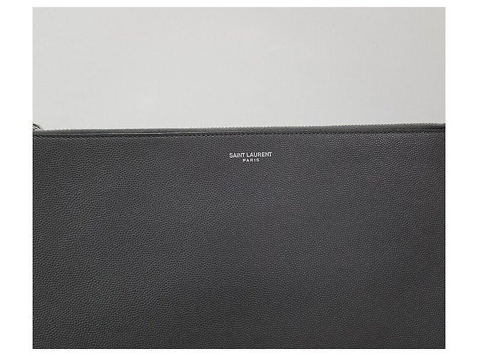 Saint Laurent Borsa Clutch Caviar Classica Marrone - vista 3
