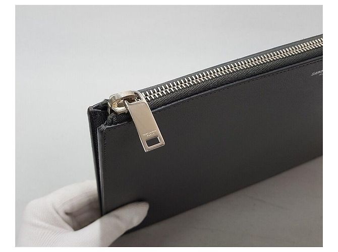 Saint Laurent Borsa Clutch Caviar Classica Marrone - vista 4