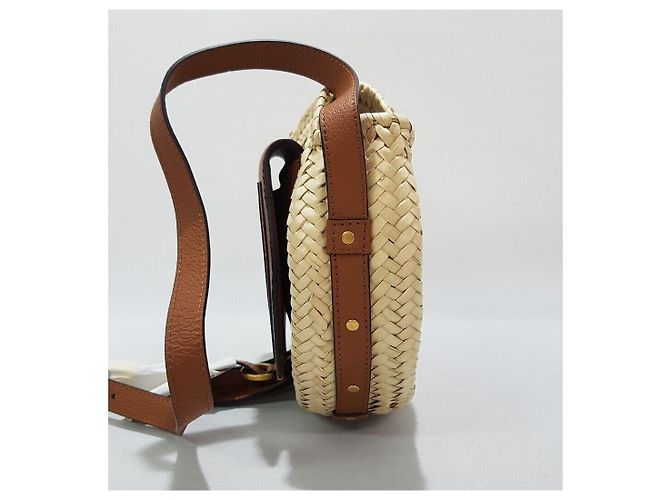 Chloé Borsa a tracolla Marcie in rafia Marrone - vista 3
