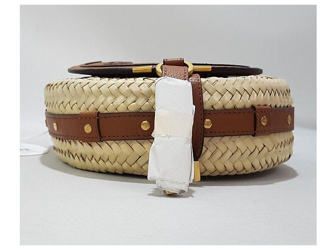 Chloé Borsa a tracolla Marcie in rafia Marrone - vista 5