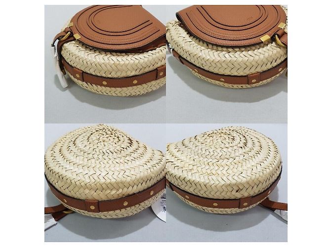 Chloé Borsa a tracolla Marcie in rafia Marrone - vista 6