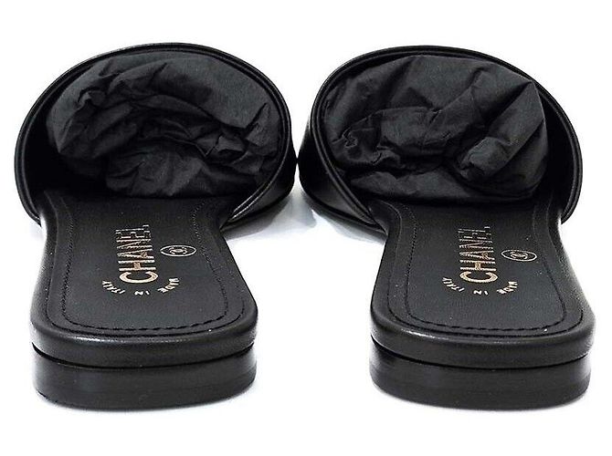 Chanel CC Logo Perlen-Sandalen Schwarz - Ansicht 3