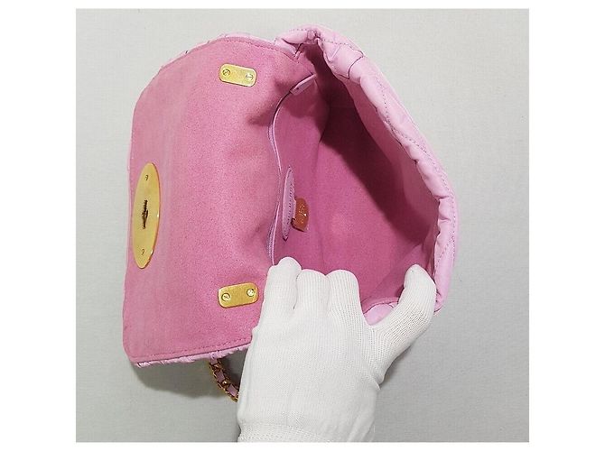 Mulberry Borsa Lily con manico superiore in nylon Rosa - vista 9