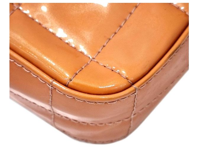 Chanel Borsa a Spalla Patent Chocolate Bar Arancione - vista 6