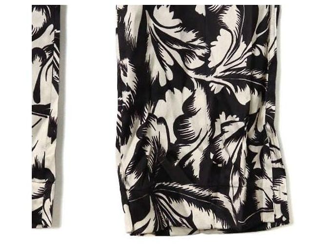 Tom Ford Pantaloni per pigiama da uomo in seta con stampa floreale bianco e nero - vista 3