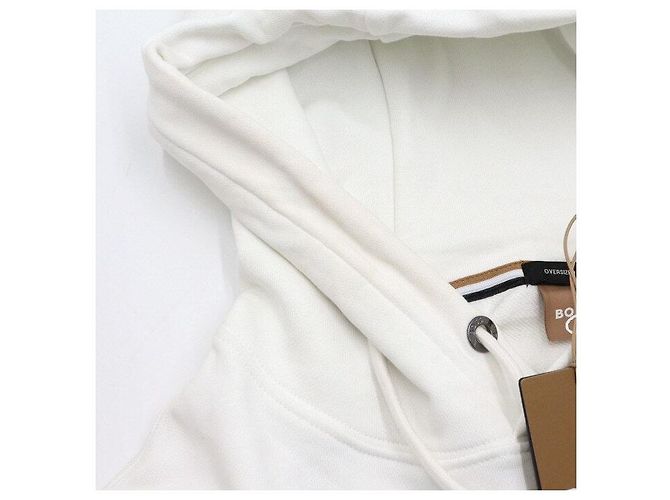 Hugo Boss Felpa con cappuccio oversize bianca in jersey da uomo Bianco - vista 6
