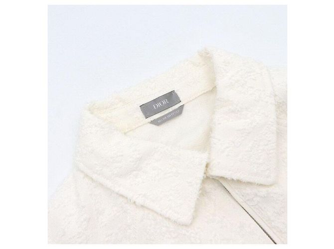 Dior White Cotton Twill Zip Bomber Men's Jacket - view 5
