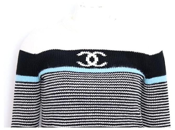 Chanel Strickpullover mit Rundhalsausschnitt und CC-Logo für Damen Mehrfarben - Ansicht 2