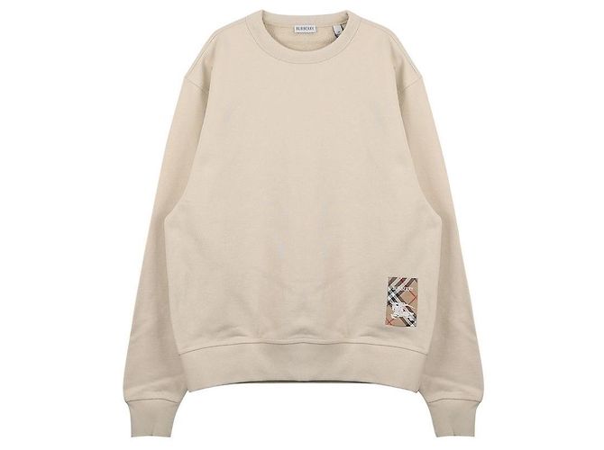 Burberry Check Label Sweatshirt aus Baumwolle Weiß - Ansicht 3
