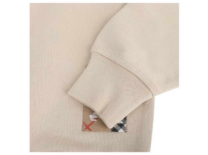 Burberry Check Label Sweatshirt aus Baumwolle Weiß - Ansicht 6