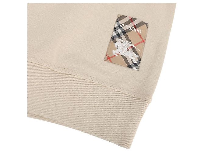 Burberry Check Label Sweatshirt aus Baumwolle Weiß - Ansicht 7