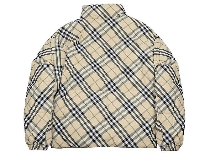 Burberry Grain Check Reversible Goose Down Jacket Brown - view 5