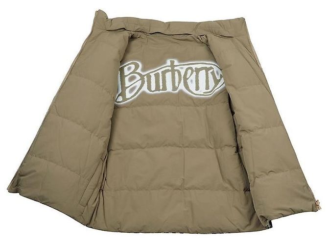 Burberry Grain Check Reversible Goose Down Jacket Brown - view 9