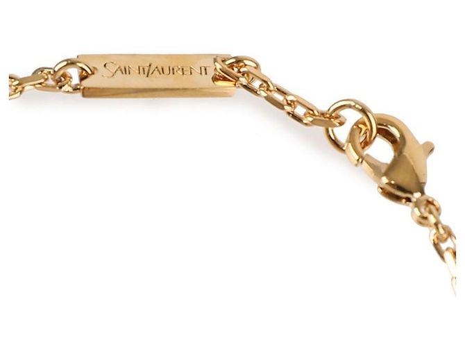 Saint Laurent Pulseira de Charme Cassandra em Metal e Strass Dourado - vista 8